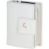 Ashwood Leather RFID Secure Wallet/Purse with Zip and Stud Closure White: X-30