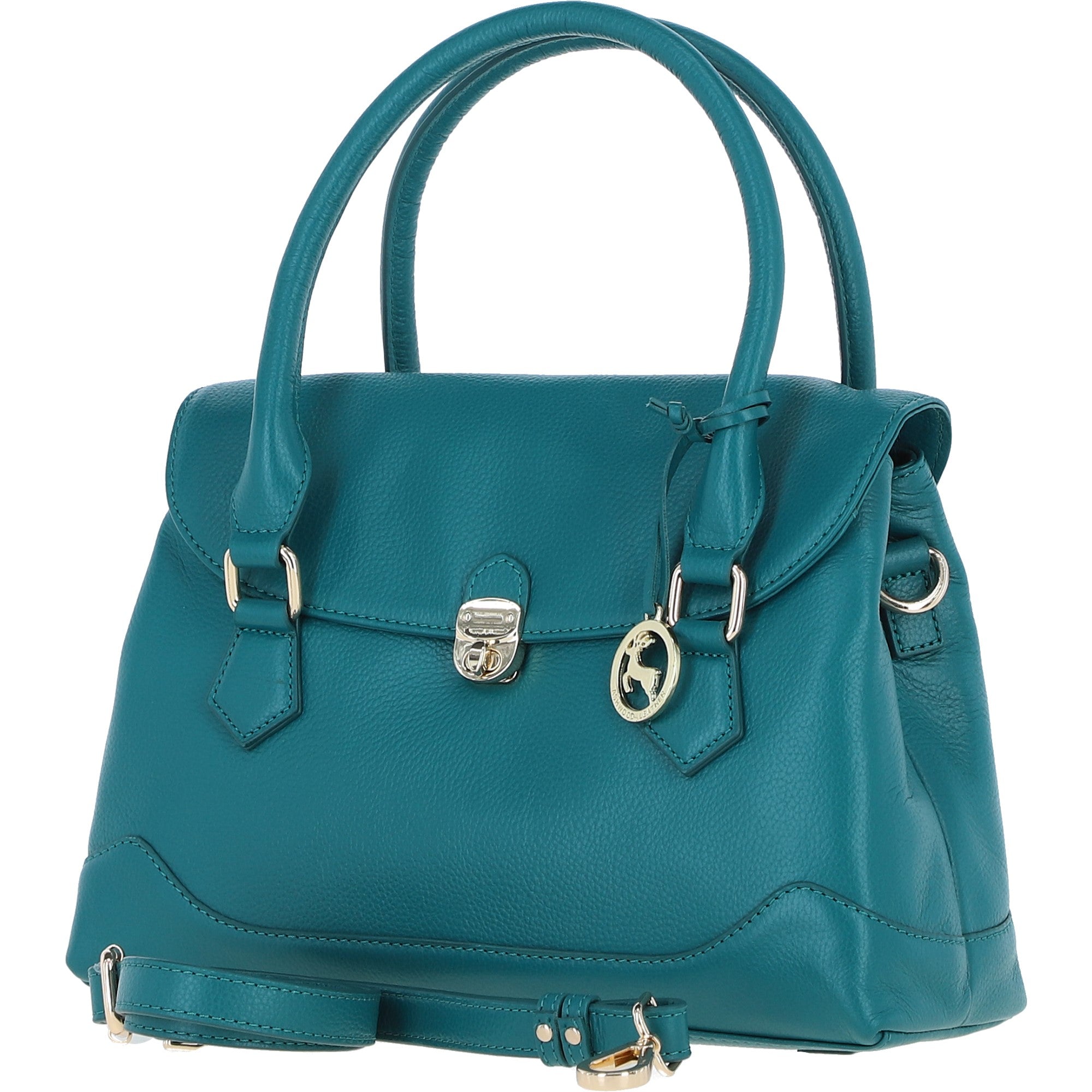 Premium Leather Shoulder Bag with Detachable Crossbody Strap Green: Y-56