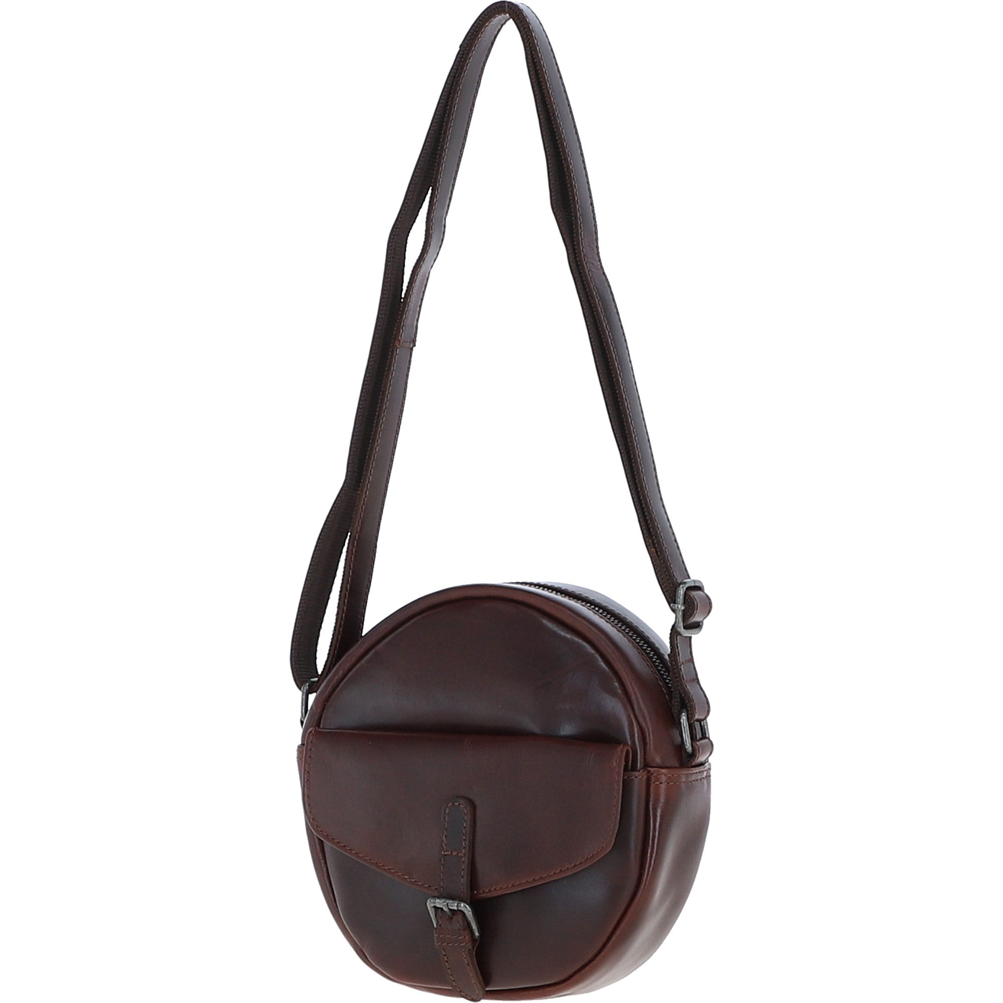 Ashwood Leather Round Crossbody Bag Brandy: P-66