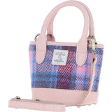 Ashwood Leather & Harris Tweed® Cloth Small Grab Bag Baby-Pink/Pink: TW-63-15-BP