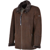 Leather Sheepskin Flying Jacket Brown: Anton