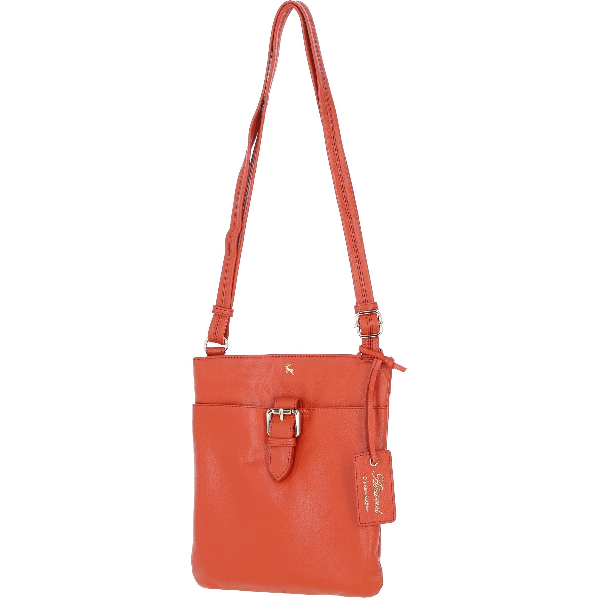 Ashwood Leather Smart Tab Cross Body Bag Burnt Orange: 63621/Tab