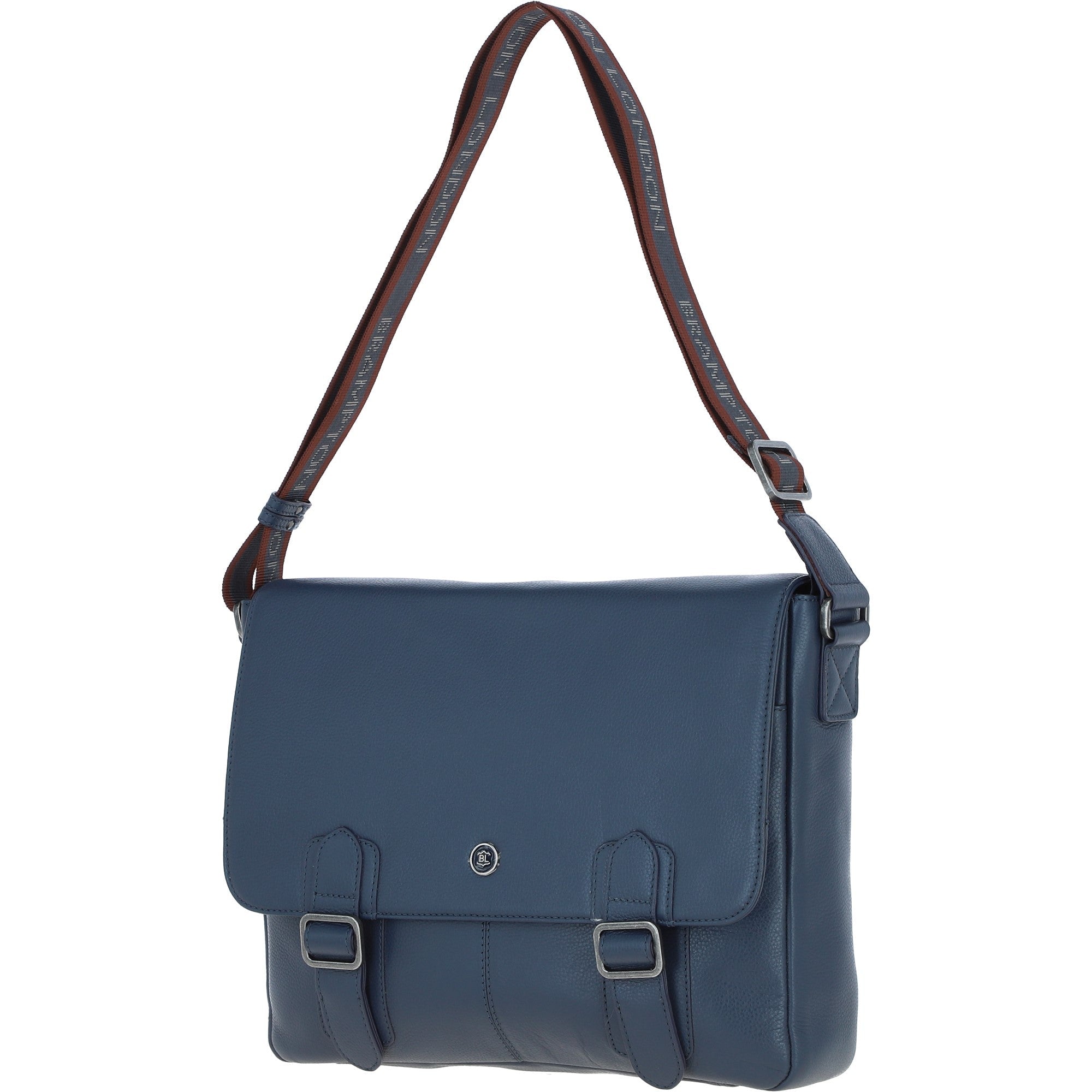 Brampton Leather Men's Emissary Messenger Bag Navy: 64403