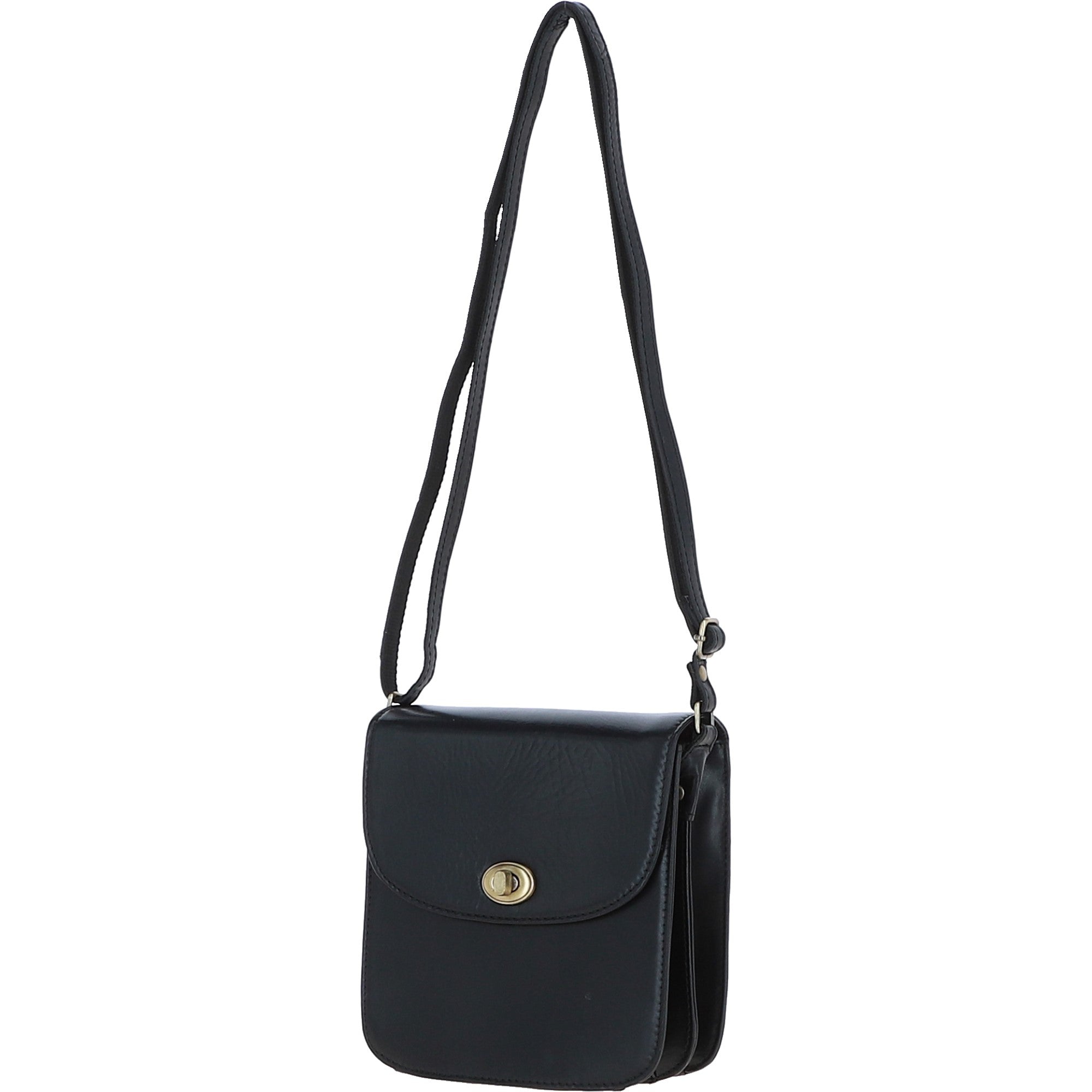 Ashwood Medium Leather Crossbody Bag Black: V-81