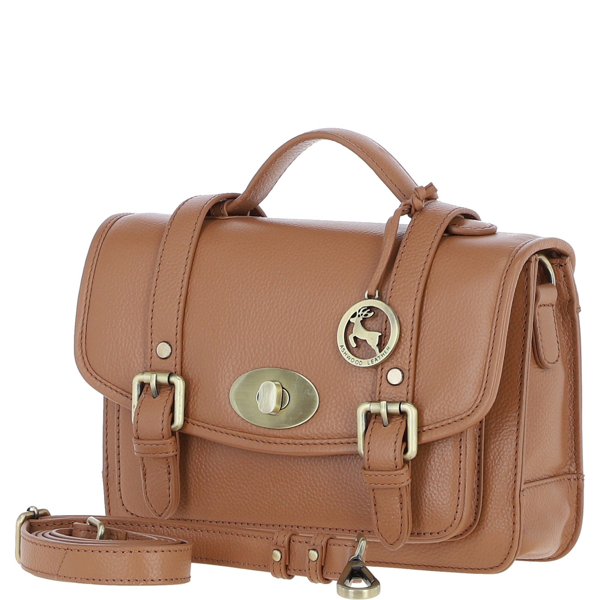 Stylish Ashwood Leather Large Satchel Bag Butterscotch: Y-63
