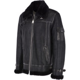 Luxury Sheepskin Pilot Jacket Black: MP 40