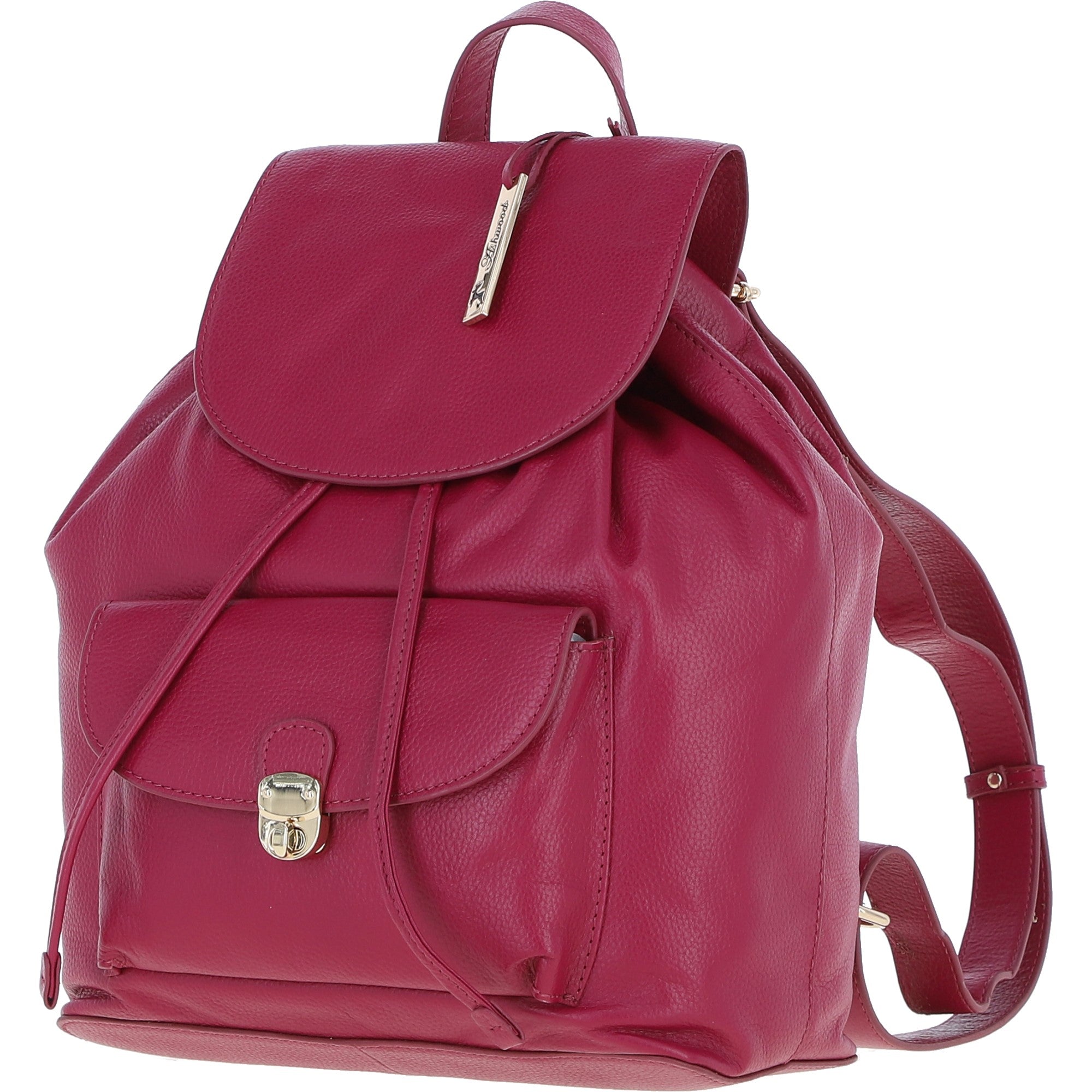 Ashwood Genuine Leather Compact Backpack Raspberry: Y-57