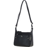 Ashwood Real Leather Top Zip Crossbody Bag Black: 63931