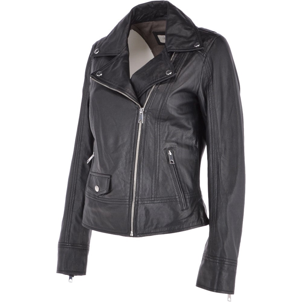 Short Biker Jacket Black: MAJESTIC