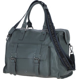 Brampton London Leather Weekender Bag Grey: 64807