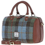 Ashwood Leather & Harris Tweed® Cloth Medium Barrel Bag Tan/Mcload: TW-62-02-TM
