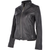 Leather Biker Jacket Black: N-21