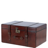 Handcrafted Leather Storage Trunk (L) Chestnut: tbz1uc774