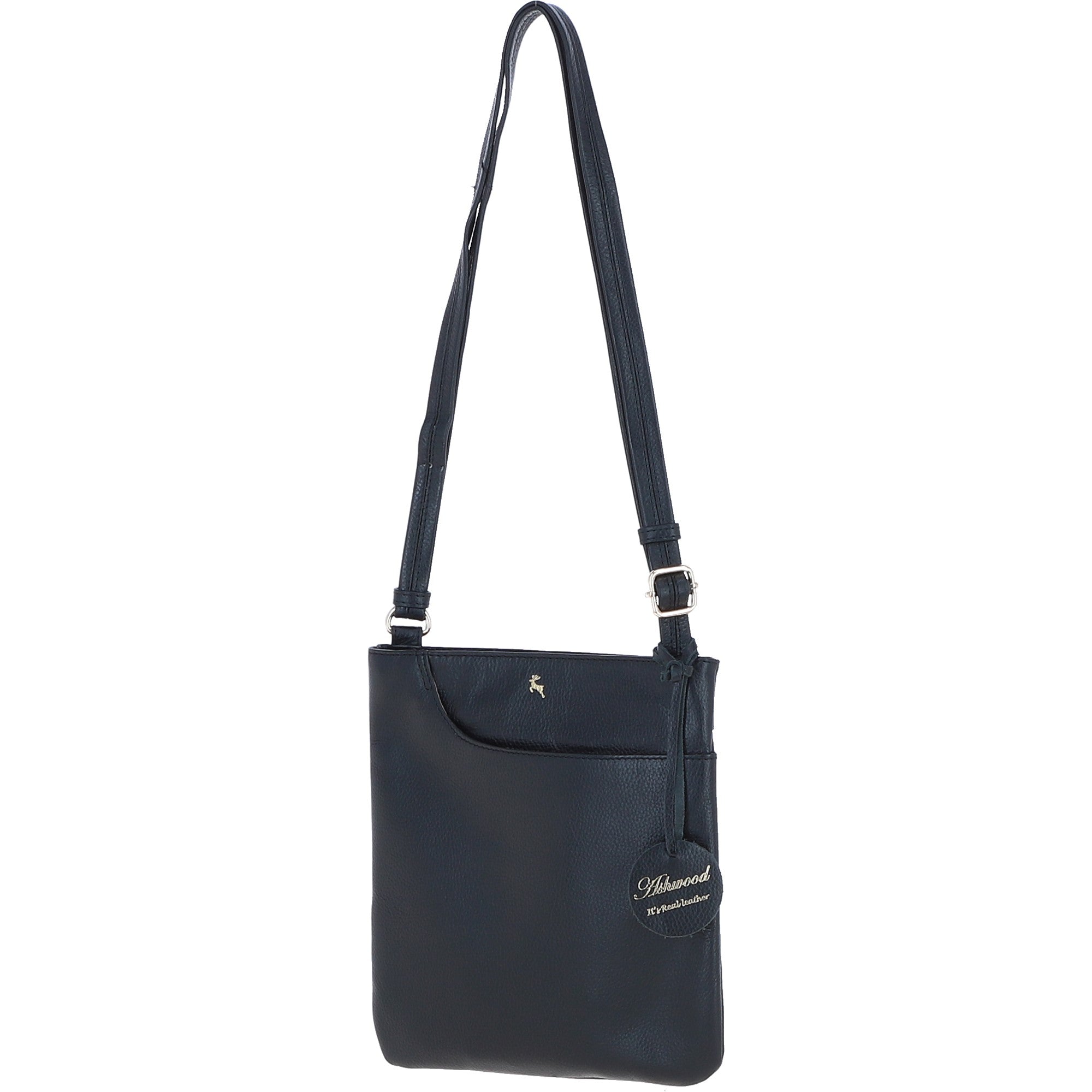 Ashwood Leather Curve Pocket Crossbody Bag Black: 63620