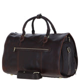 Premium Leather Holdall with Detachable Shoulder Strap Brown: pl-49