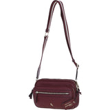 Compact Twin Zip Ashwood Leather Crossbody Bag Wine: X-35