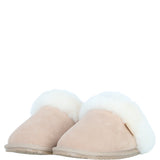 Classic Ladies Suede Sheepskin Slippers Beige
