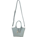 Leather Shoulder Bag with Detachable Crossbody Strap Sage: 64739