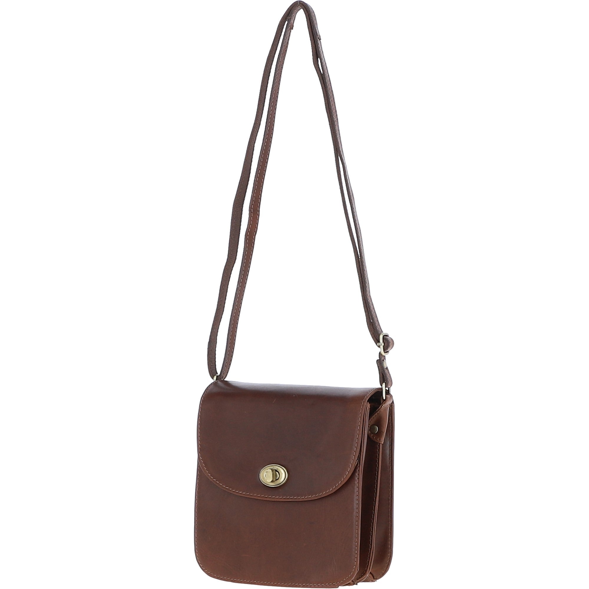Ashwood Medium Leather Crossbody Bag Brown: V-81