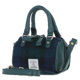 Ashwood Leather & Harris Tweed® Cloth X-Small Barrel Bag Green/Watch: TW-60-18-GW