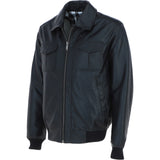 Men's Real Leather Bomber Jacket with Brando Collar Black: AWM-Pointer