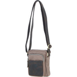 Fenland Canvas & Leather Crossbody Bag Mud/grey: FEN-751