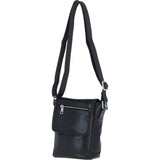 Ashwood Leather Men's Cross Body Flap Bag Black: PL-44