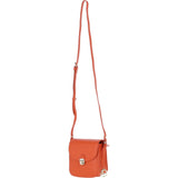 Ashwood Elegant Leather Crossbody Bag with Twist Lock Orange: Y-52