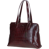 Women’s Large Croc Finish Leather Bag Bordo/croc: 22-064/R