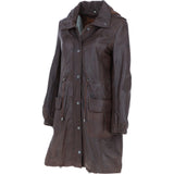 Leather Duffle Leather Coat Mid Brown/ app: TINA