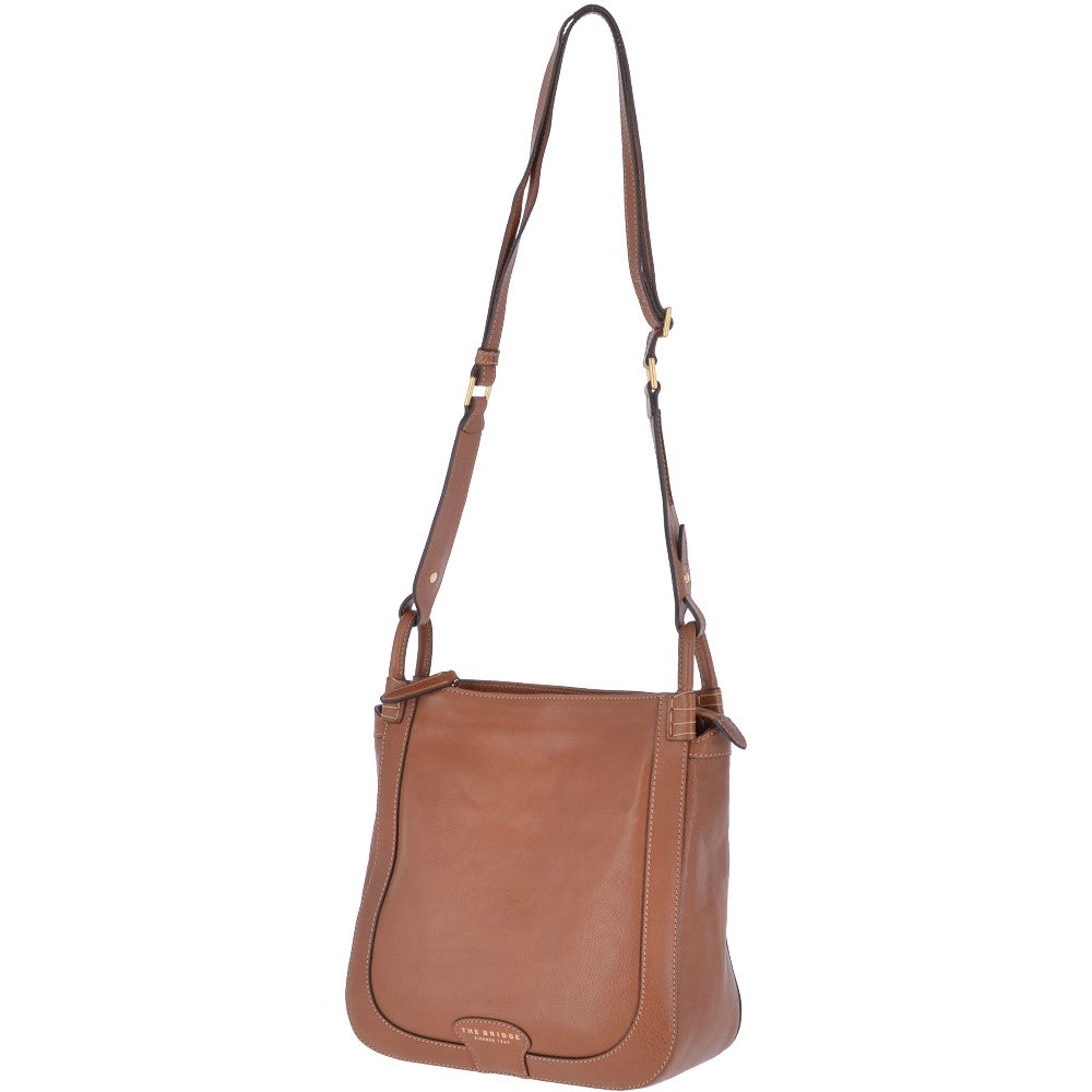 The Bridge Full Grain Italian Leather Shoulder Bag Havana Gold - 040715 1P 2C NH