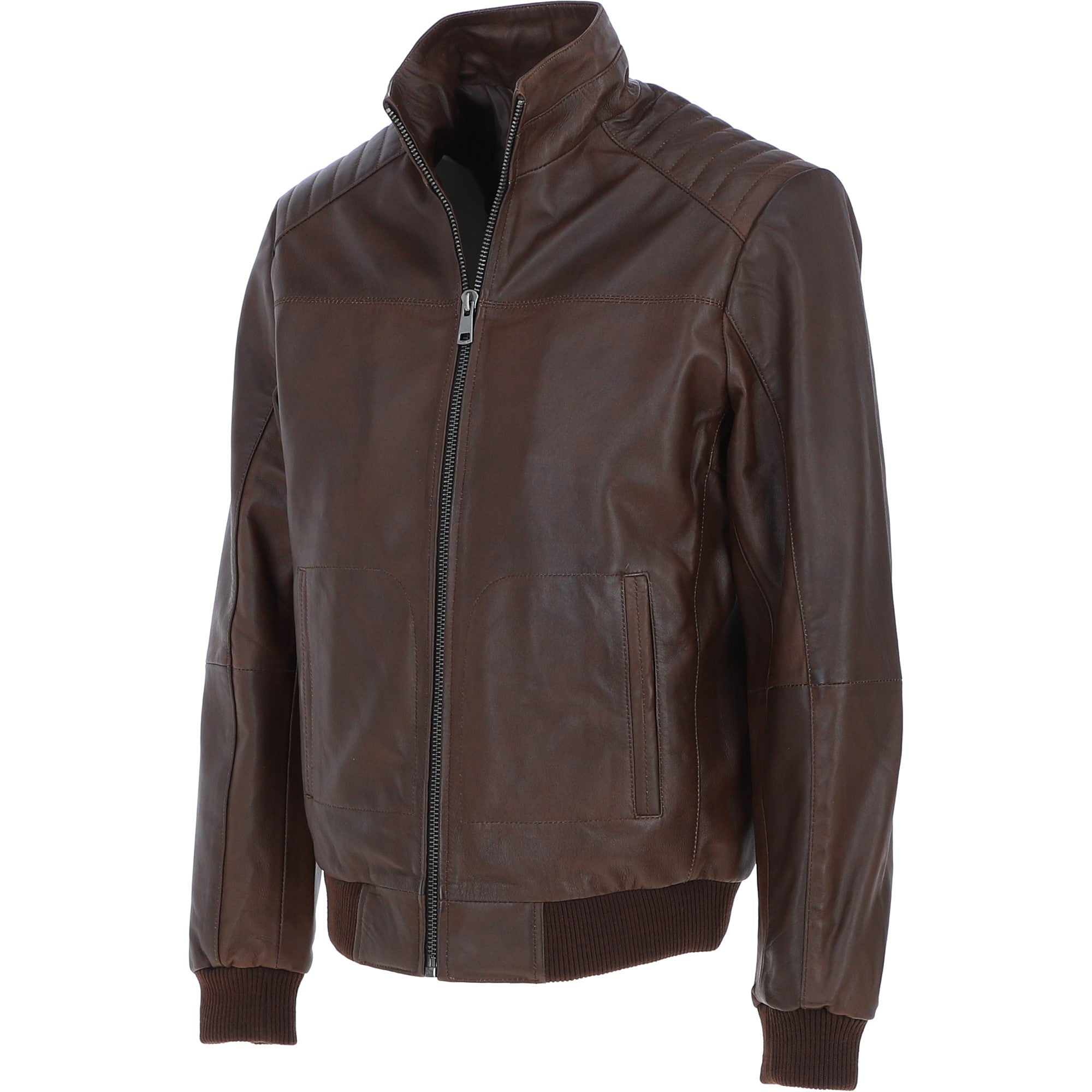 Ashwood Leather Bomber Jacket Aq Brown: AWM-784