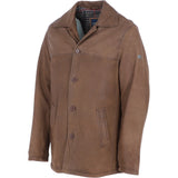 Trapper Lamb Leather Brando Collared Jacket Brown 27: Box