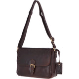 Vintage Leather Cross Body Shoulder Bag Brandy – G22
