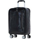 Premium Leather Trolley Suitcase Black: pl-52