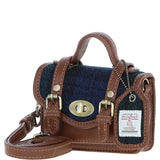 Ashwood Leather & Harris Tweed® Cloth Micro Satchel Bag with Twist Lock Tan/Watch:TW-36-04-TW