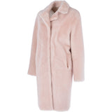 3/4 Long Shearling Fur Coat Baby Pink: 20081-G-T4