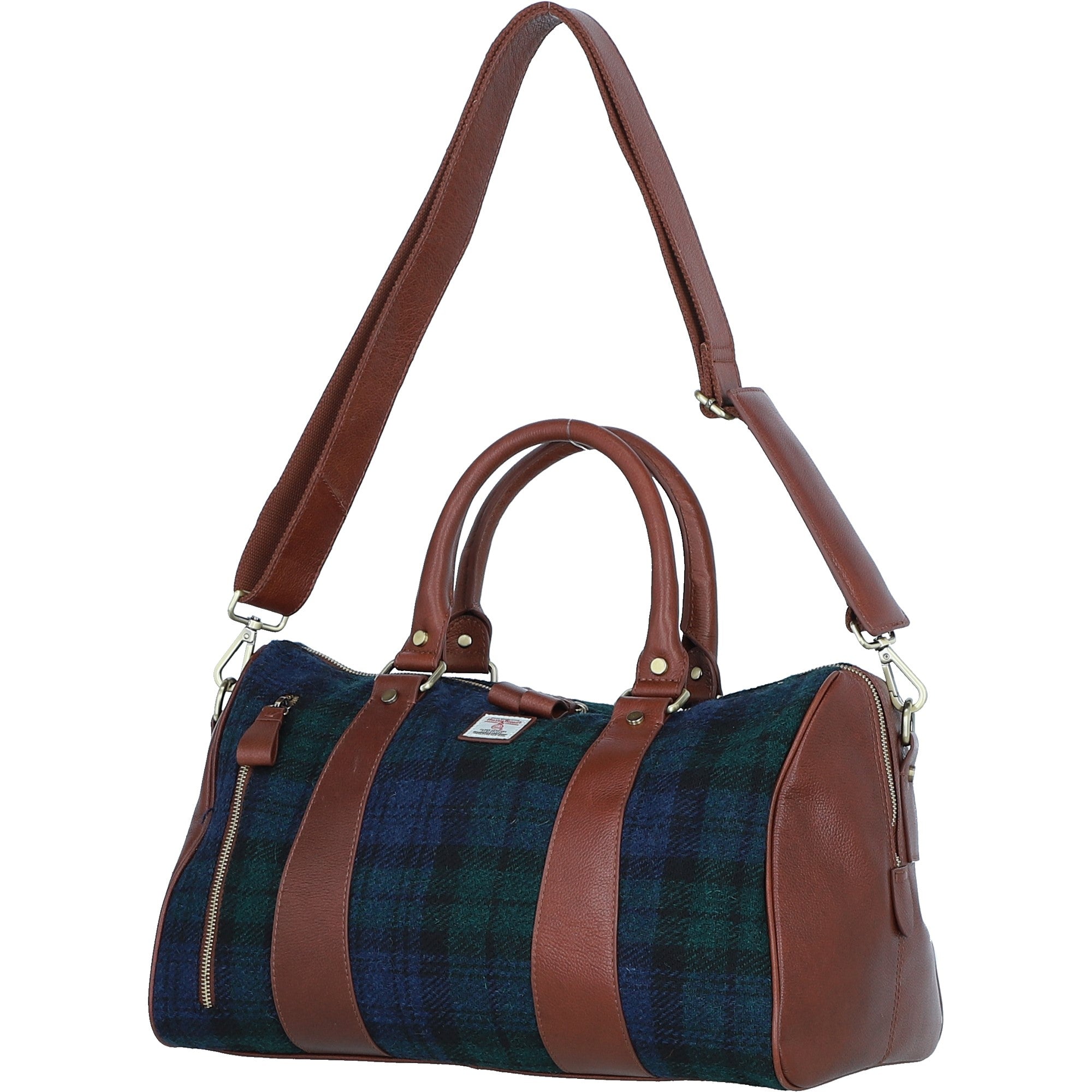 Ashwood Leather & Harris Tweed® Cloth Doctor Holdall Tan/Watch: TW-46-04-TW