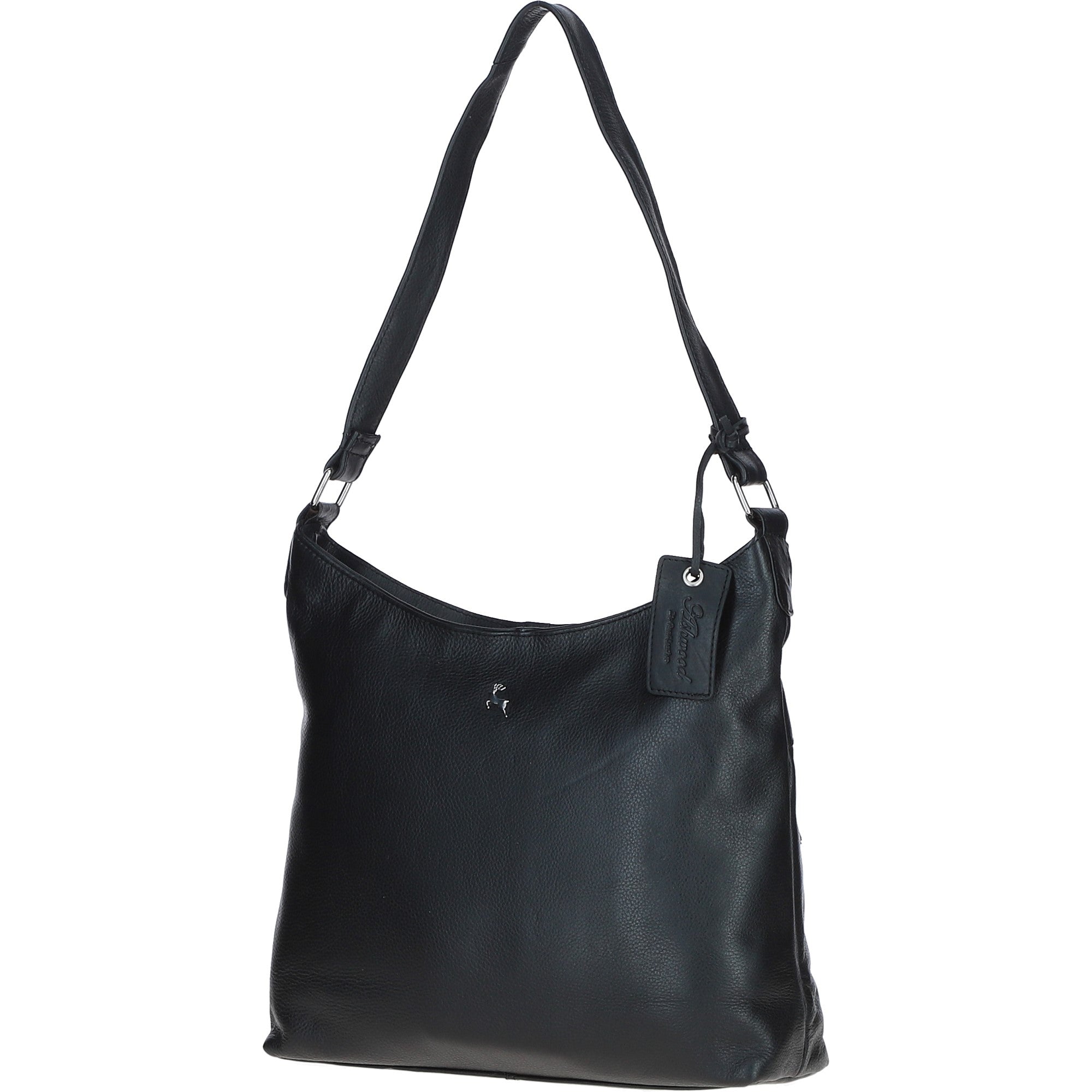Chic Leather Shoulder Bag & Secure Zip Closure Black: Antrim
