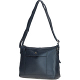 Ashwood Ladies Leather Shoulder Bag Navy: AJ1