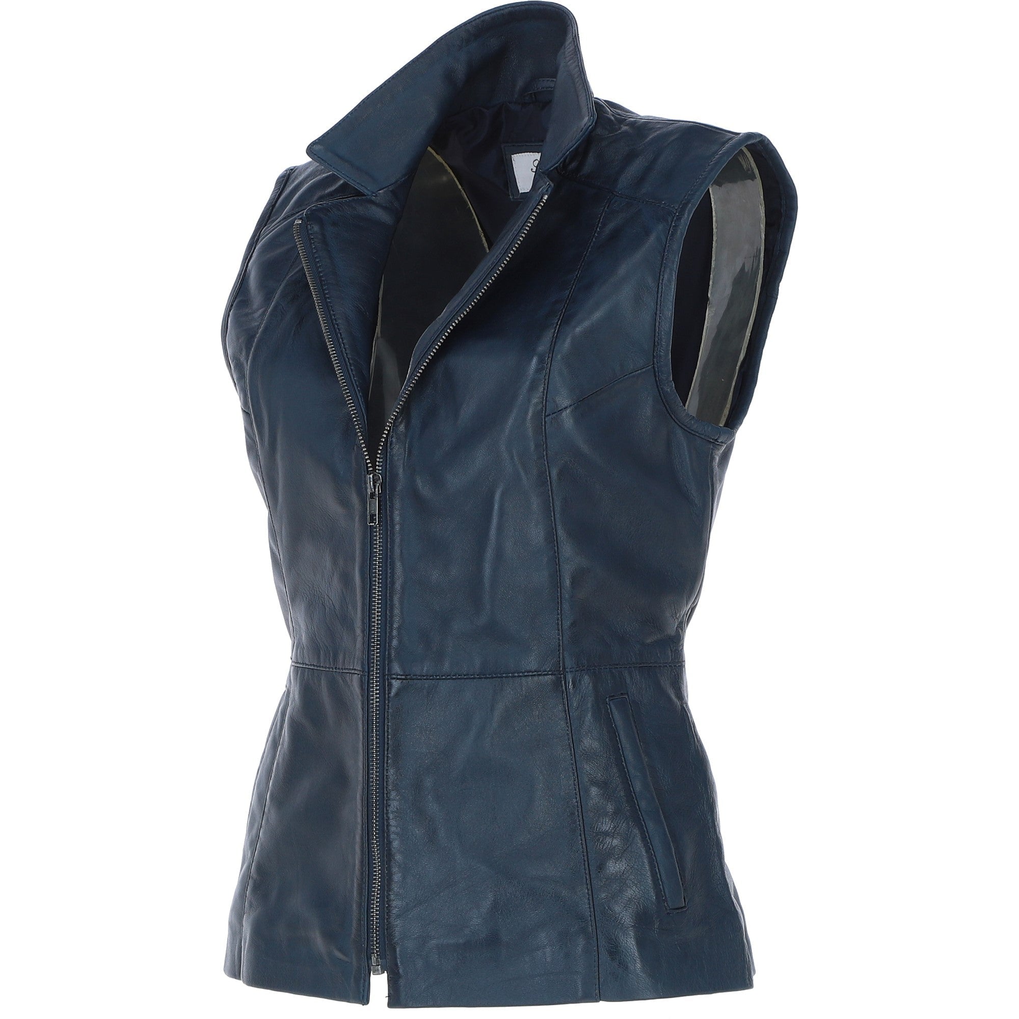 Leather Gilet Navy: FO-GILLET 2