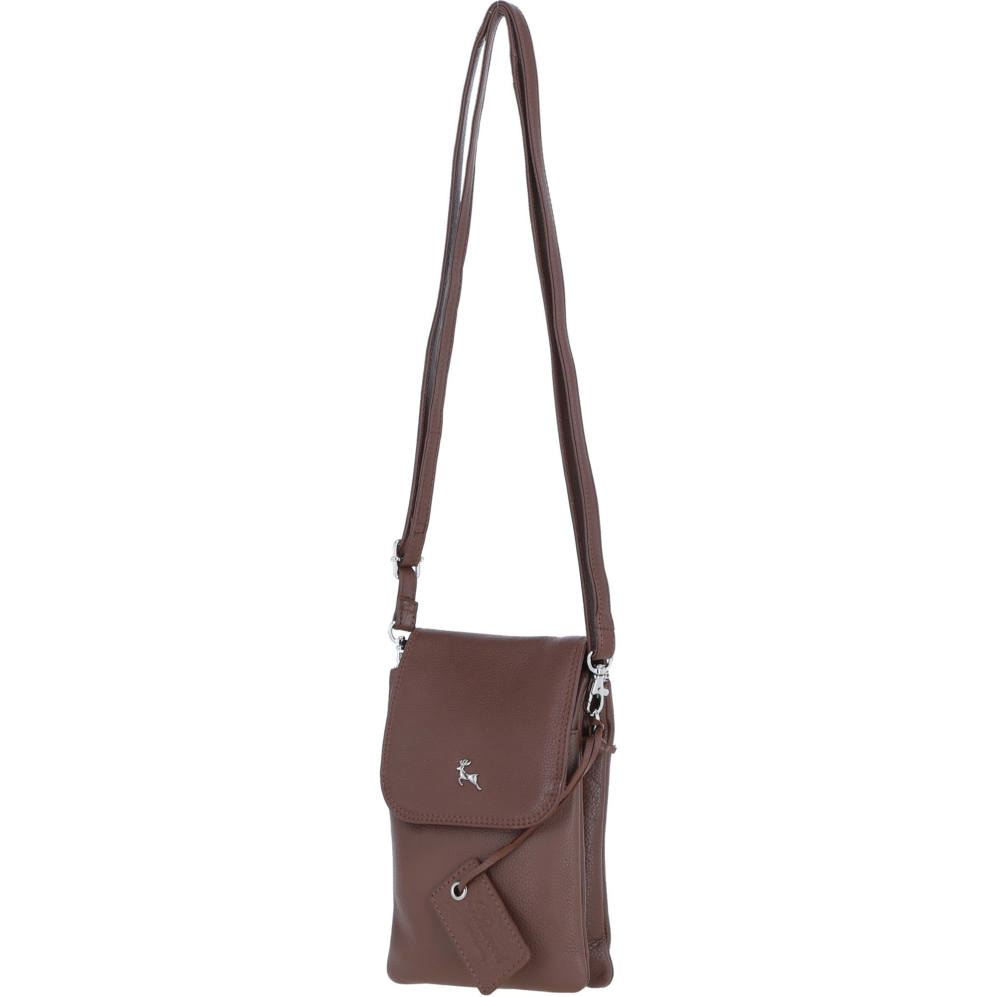 Ashwood Leather Smartphone Crossbody Bag Cognac: York
