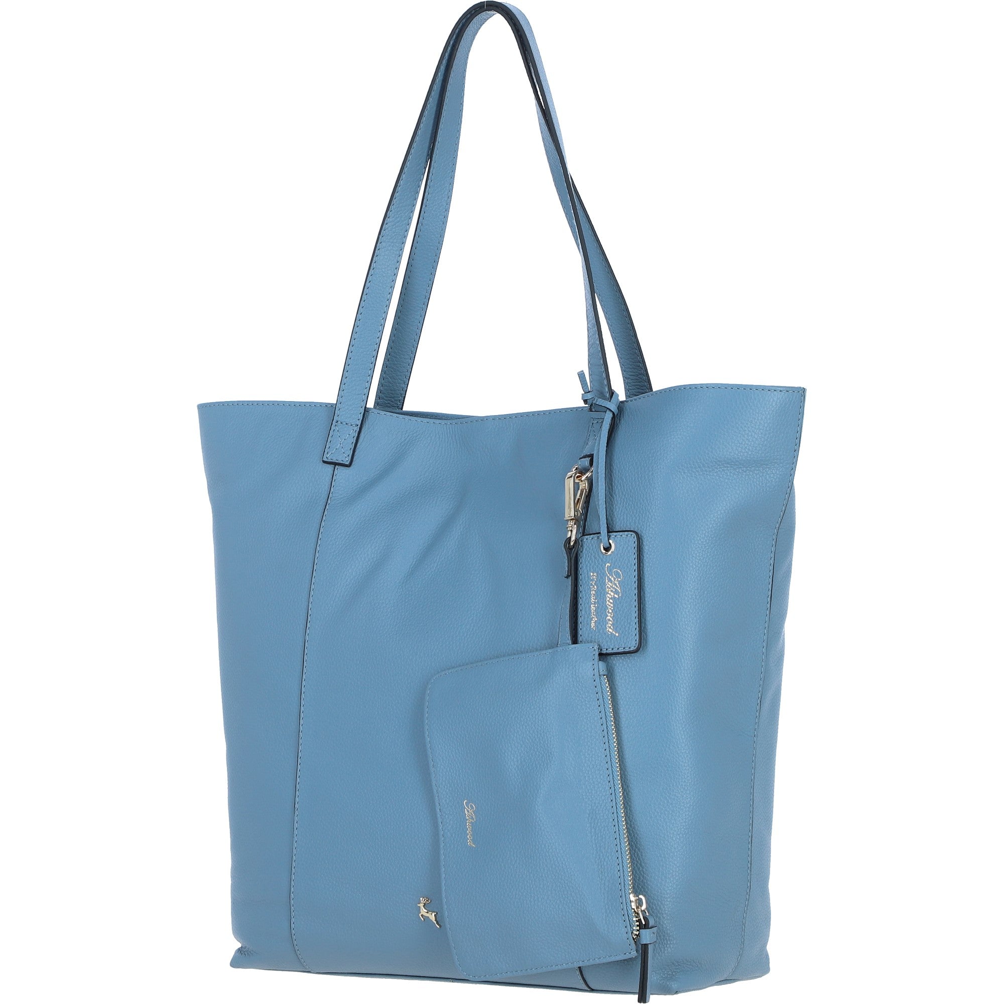 Ashwood Leather Shoulder Bag with Detachable Pouch Denim: 64454