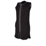 3/4 Length Toscana Suede Leather Gilet Black : Gerel