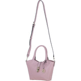 Leather Shoulder Bag with Detachable Crossbody Strap Wood Rose: 64739