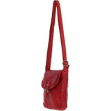Luxury Small Leather Flight Bag Red: D-90