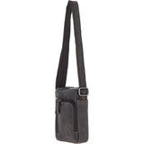 Compact Travel Messenger Bag with Multiple Zip Pockets and Adjustable Strap Brown: MADRID