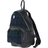 Exquisite Ashwood Leather & Harris Tweed® Cloth Large Rucksack Black/Watch: TW-43-03-BW