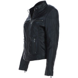 Leather Biker Jacket Black: G 2131