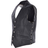 Men's Leather Embossed Laced Waistcoat Black: W/COAT INDIAN